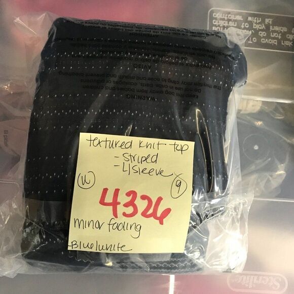 Chaps Womens Cotton Textured Knit Top Striped Shirt Long Sleeve Casual S Small - Picture 11 of 11